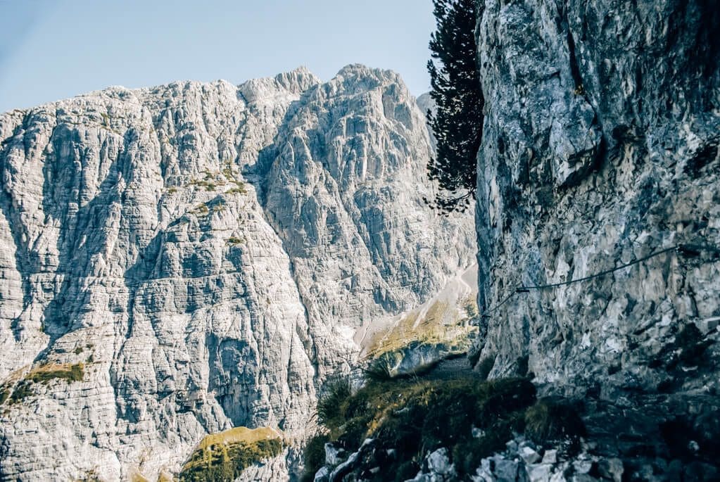 Wanderweg-Lago-di-Sorapis Wanderweg Drahtseil Lago di Sorapis