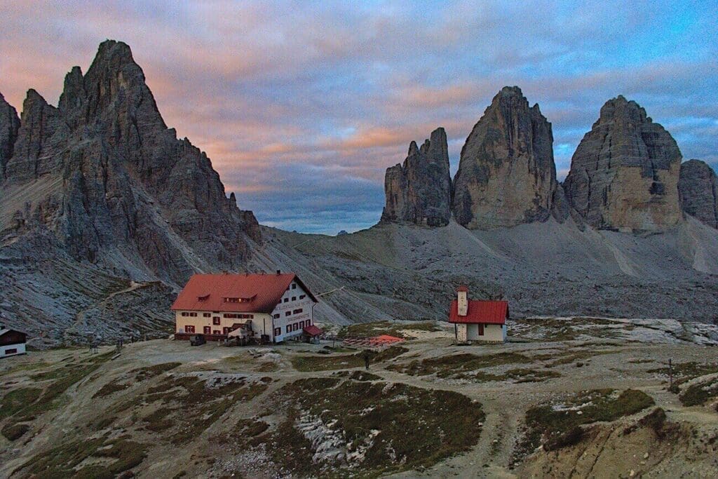 Dolomiten Drei Zinnen Sonnenuntergang