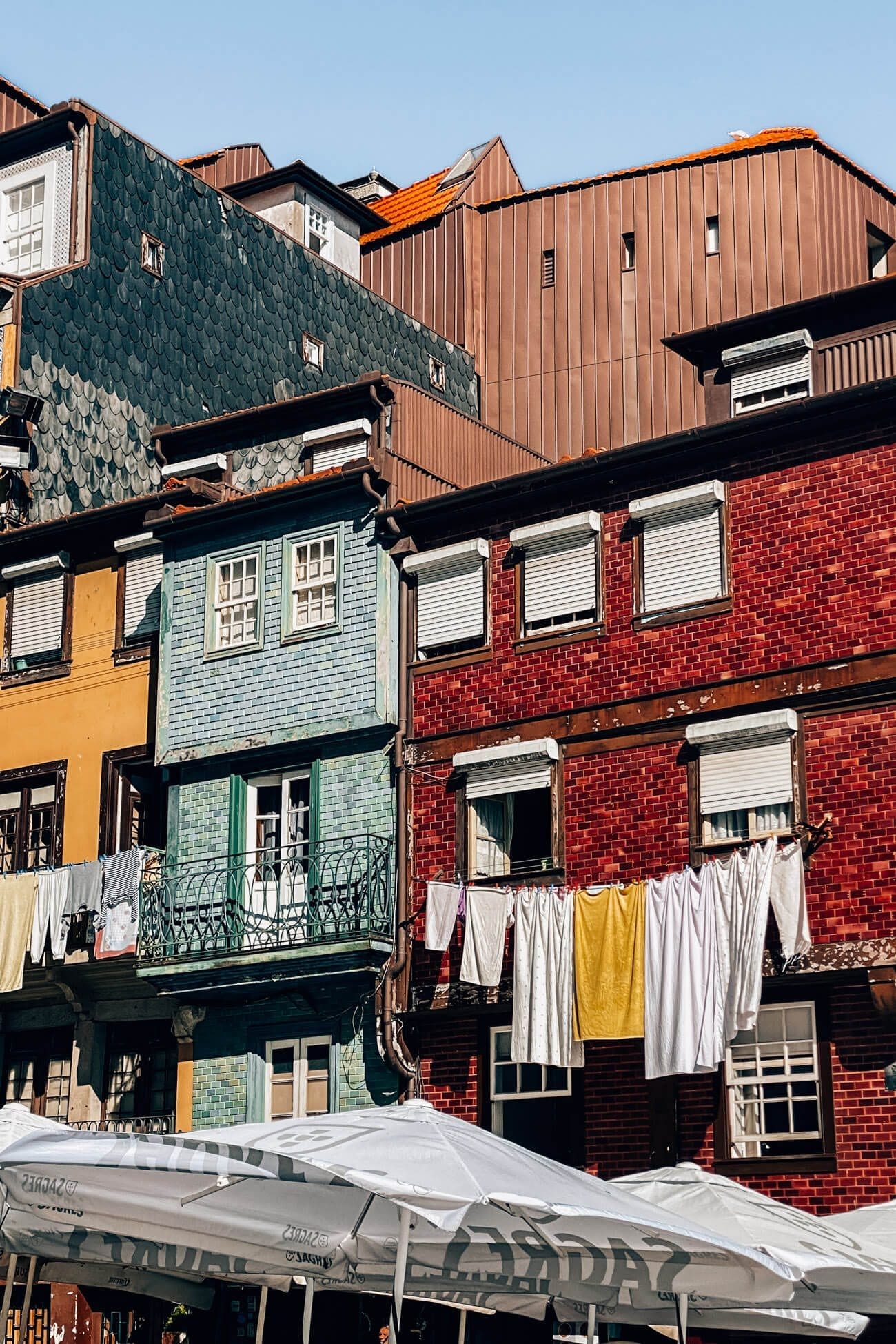 Ribeira-Porto Bunte Häuser in der Altstadt