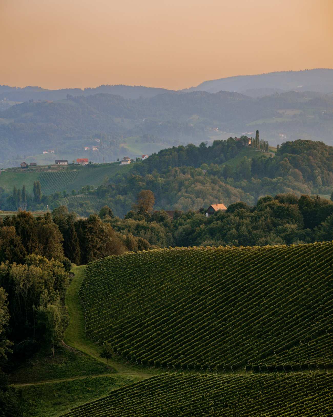 Südsteiermark-Sonnenuntergang Sonnenuntergangsstimmung über der Südsteiermark