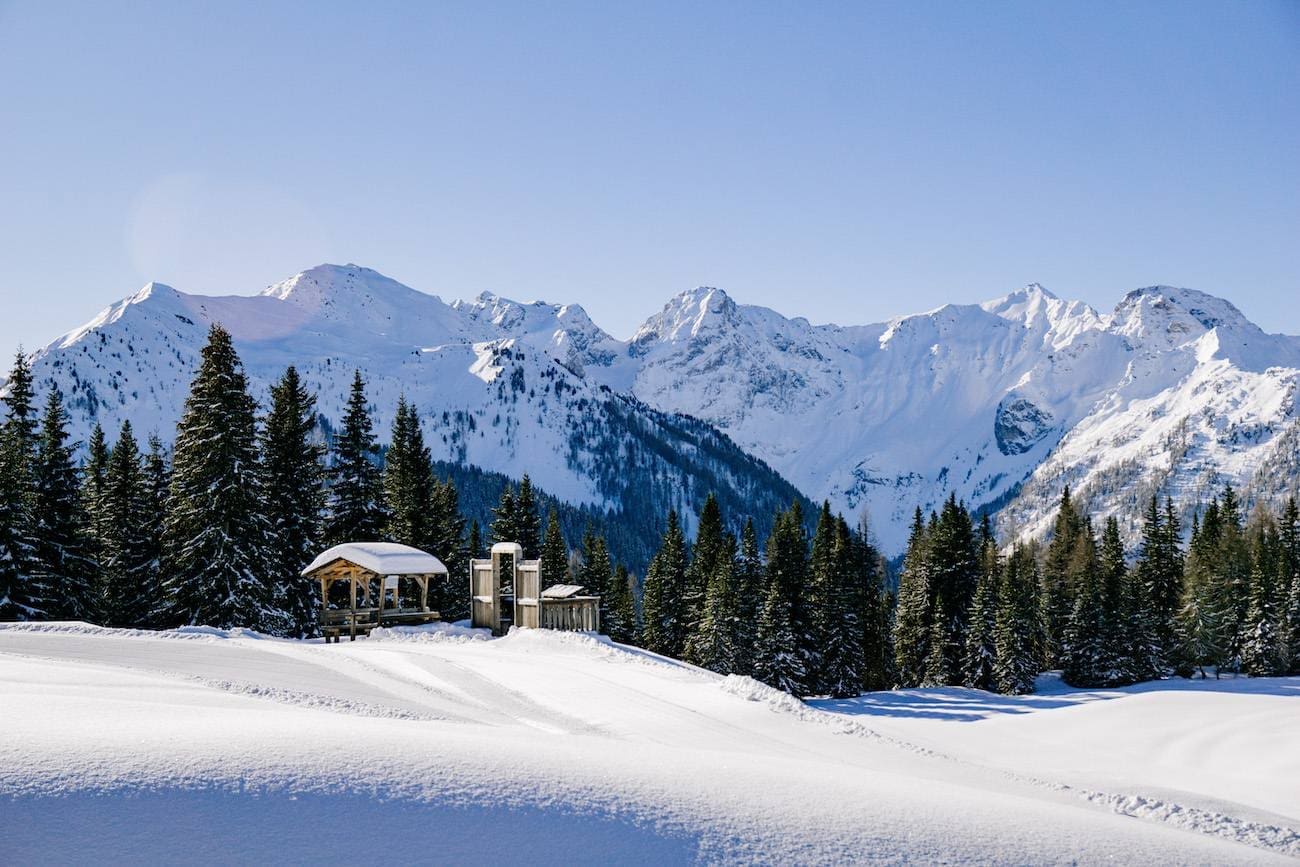 Karnische-Alpen-Kartitsch-Winter Blick auf den Karnischen Kamm
