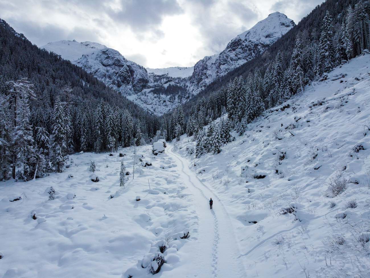 Winterwanderung-Winklertal Blick ins verschneite Winklertal