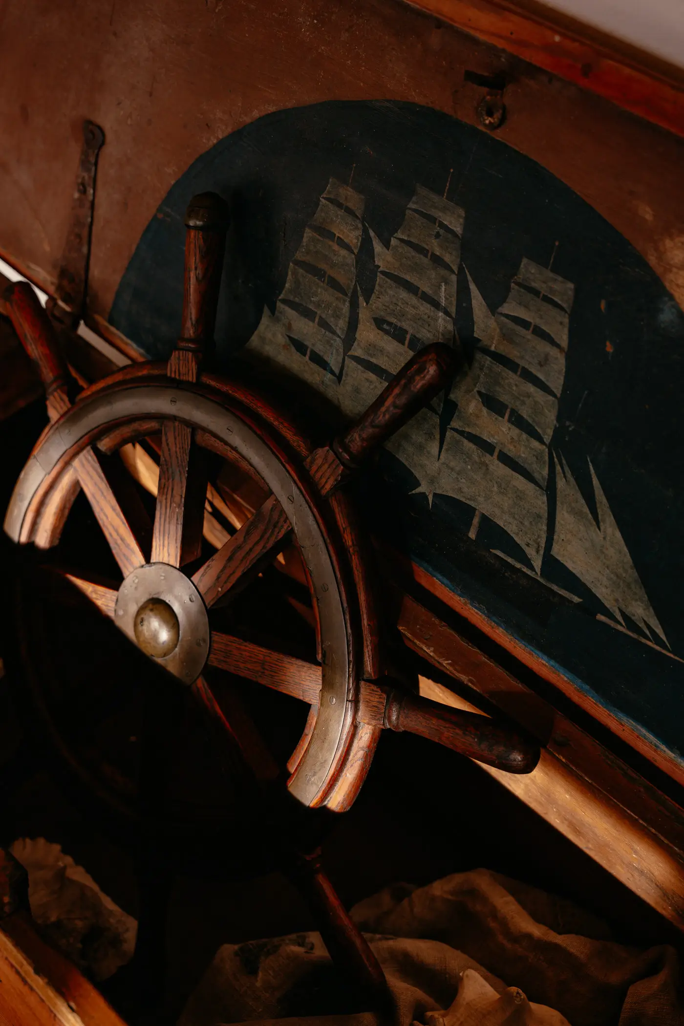 Altes Steuerrad vom Boot